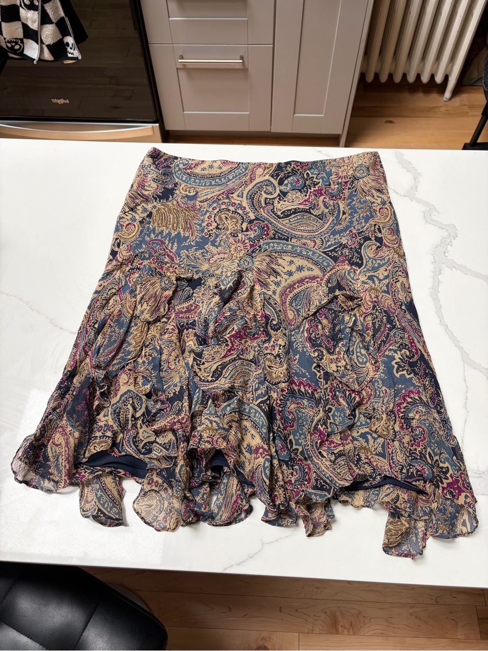 Ralph Lauren 100% Silk Midi Skirt